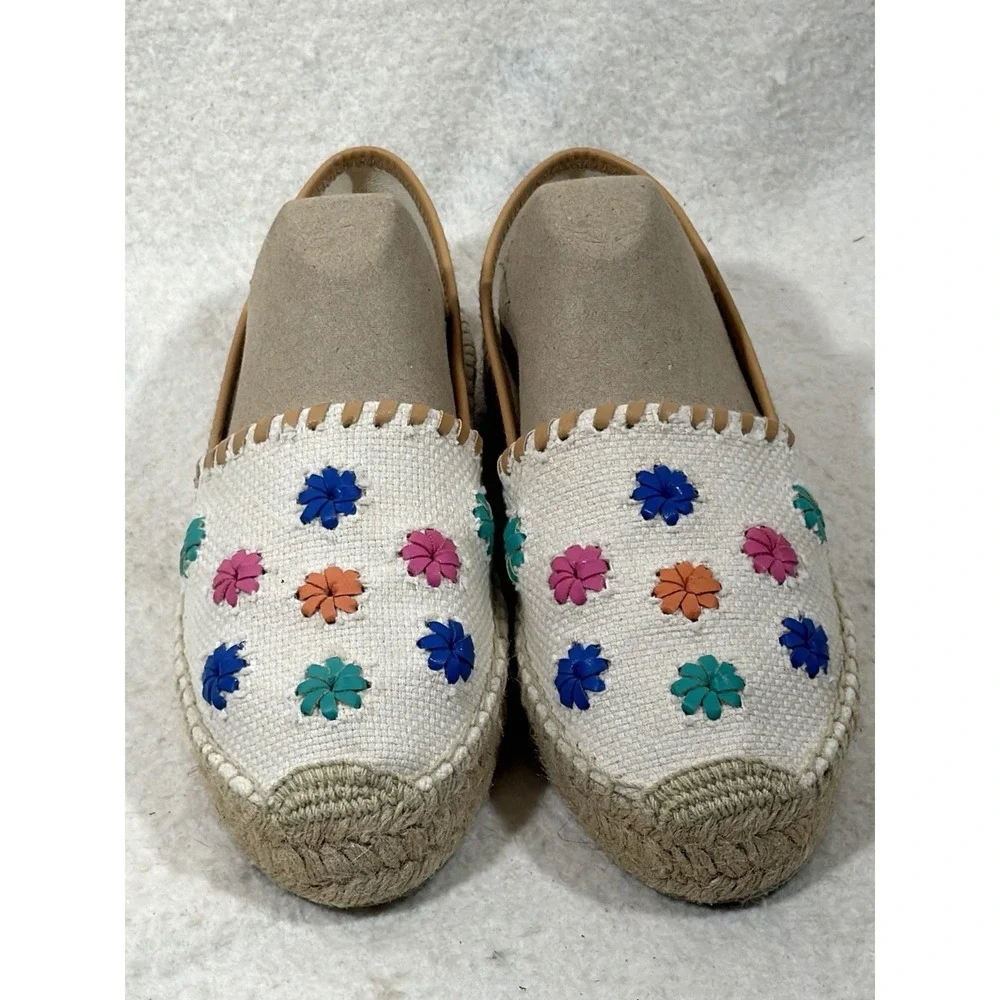 Jack Rogers Womens Size 9 Floral Canvas Platform Espadrilles Boho Coastal